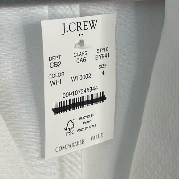 J. Crew Factory Textured Cotton Blazer in White Size‎ 4 NWT - Picture 6 of 10